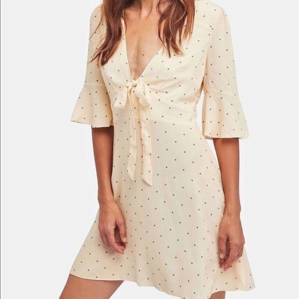 Free People dress. Cream with polka dots. NWT